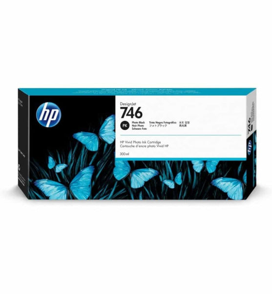 Genuine Hp 746B Photo Black Ink Cartridge For Designjet Z6/Z9 Large Format Printer 300Ml [3Wx35A]