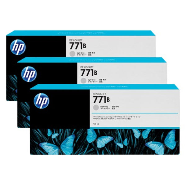 HP 771B LIGHT GREY INK TRIPLE PACK 775ML DESIGNJET INK B6Y30A