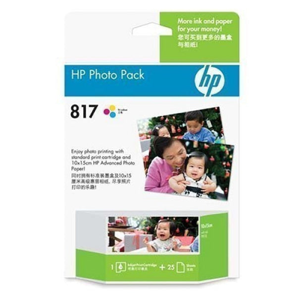 Genuine Hp 817 Original Photo Value Pack 25X Sheets/4X6 In [Cg500Aa] Paper