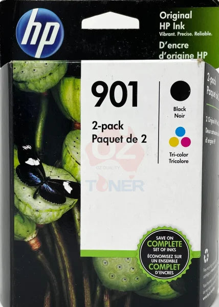 Genuine Hp #901 Black + 901 Colour Ink Set For J4500/4580/4640 (200/360 Pages) [Cc656Aa + Cc653Aa]