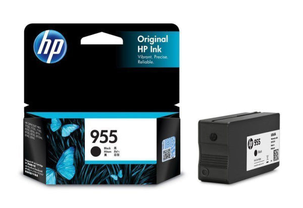 Genuine Hp #955Bk Black Ink Cartridge 1K For Officejet 7720/7740/8210/8710/8720/8730/8745 [L0S60Aa]