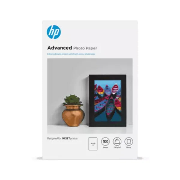 Genuine Hp 9Rr49A Advanced Thermal Inkjet Photo Paper - 250G/M² Grammage Glossy 100 Sheet