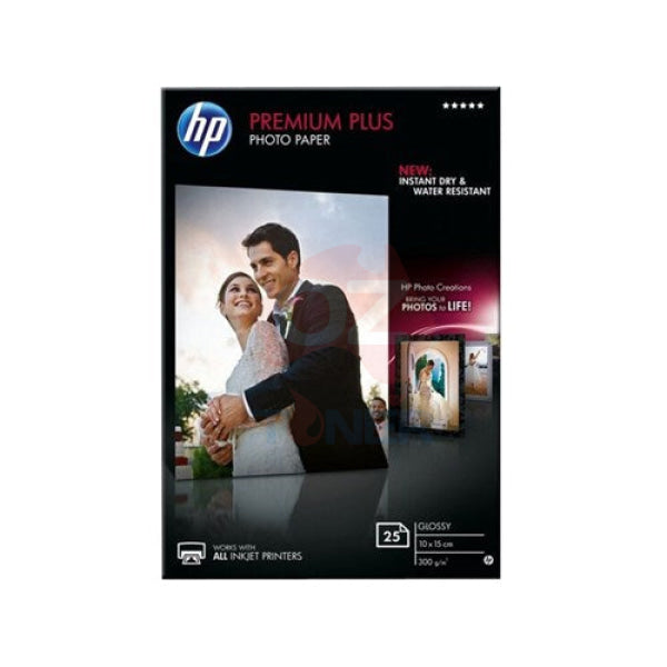 HP PREMIUM PLUS PHOTO PAPER GLOSS 25 SHEET A6 CR677A