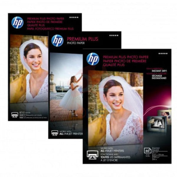 Genuine Hp Cr677A Premium Plus A6 Glossy Photo Paper 25X Sheet 300Gsm (10X15Cm) Paper