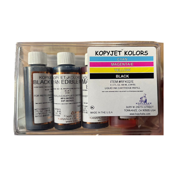 Genuine Kopyjet Edible Cake Refill Ink Set (68Ml X4) For Canon Pixma/Epson Ecotank Printers