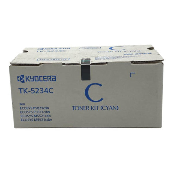 Genuine Kyocera Tk5234 Cyan Toner Cartridge For M5521Cdn/M5521Cdw/P5021 2.2K [Tk5234C] -