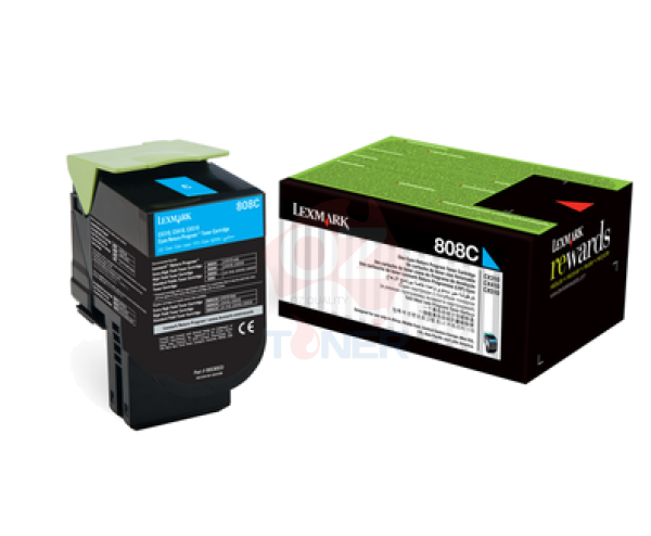Genuine Lexmark 808Sce Cyan Toner Cartridge For Cx310/Cx410 80C8Sce (808Sc) -