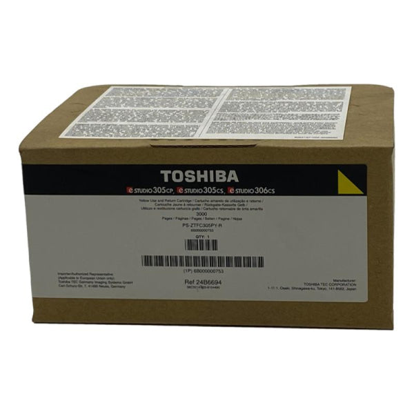 Genuine Toshiba E-Studio 305Cs 305Cp Yellow Toner Cartridge 3K [Tfc305Pyr] -