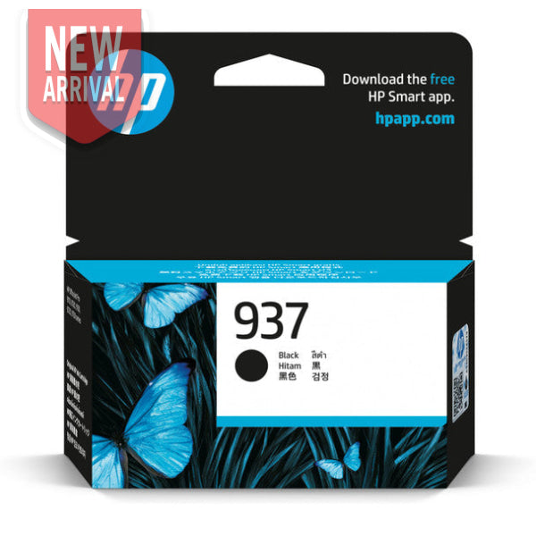 Hp #937 Black Original Ink Cartridge For Officejet Pro 9110 9120 9130 9720 9730 [4S6W5Na] -