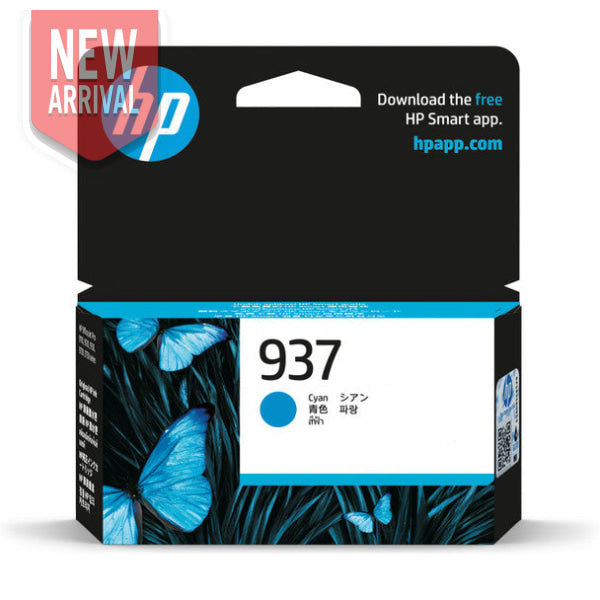 Hp #937 Cyan Original Ink Cartridge For Officejet Pro 9110 9120 9130 9720 9730 [4S6W2Na] -