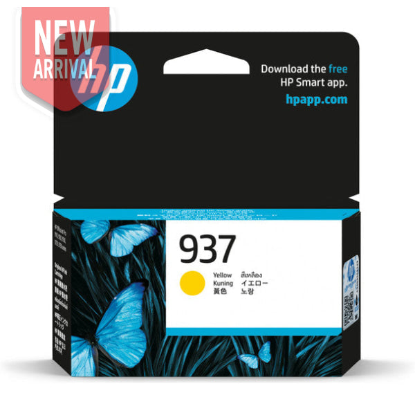 Hp #937 Yellow Original Ink Cartridge For Officejet Pro 9110 9120 9130 9720 9730 [4S6W4Na] -