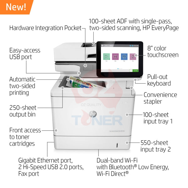 Hp Color Laserjet Enterprise Flow Mfp M578Z A4 Multifunction Printer 40Ppm [7Zu88A] Laser Colour