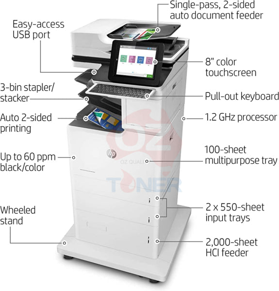 Hp Color Laserjet Enterprise Flow Mfp M682Z Multifunction Printer 56Ppm [J8A17A] Laser Colour Multi