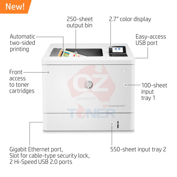 Hp Color Laserjet Enterprise M554Dn A4 Single Function Printer 35Ppm [7Zu81A] Laser Colour