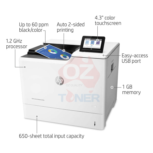 Hp Color Laserjet Enterprise M653Dn Laser Network Printer 56Ppm [J8A04A] Colour Single Function