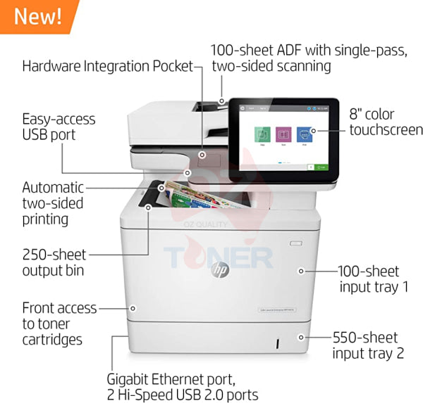 Hp Color Laserjet Enterprise Mfp M578Dn A4 Colour Multifunction Laser Printer 38Ppm [7Zu85A] Multi