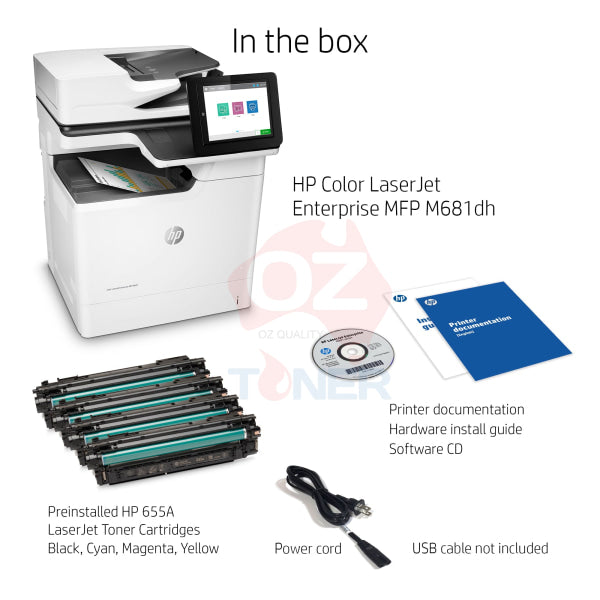 Hp Color Laserjet Enterprise Mfp M681Dh Multifunction Printer (J8A10A) Replaces M680Dn(Cz248A) Laser