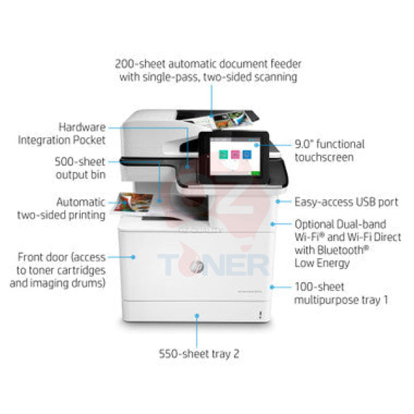 Hp Color Laserjet Enterprise Mfp M776Dn A3 Multifunction Printer 46Ppm [T3U55A] Laser Colour Multi