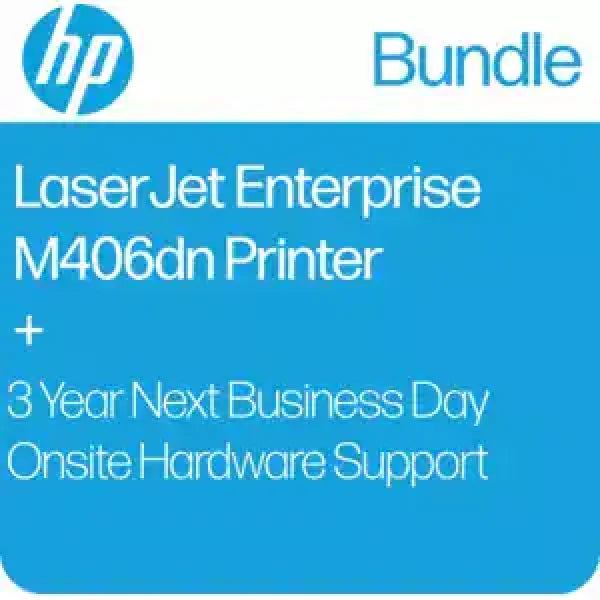 Hp Laserjet Enterprise M406Dn A4 Mono Laser Printer[3Pz15A] + 3-Year Nbd Wty Bundle 210324 Bulk