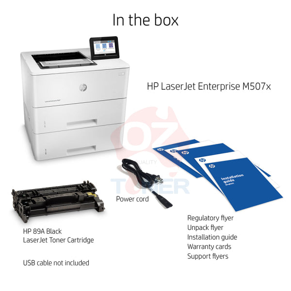 Hp Laserjet Enterprise M507X A4 Mono Laser Single Function Printer 43Ppm [1Pv88A]