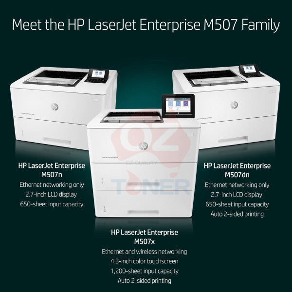 Hp Laserjet Enterprise M507X A4 Mono Laser Single Function Printer 43Ppm [1Pv88A]