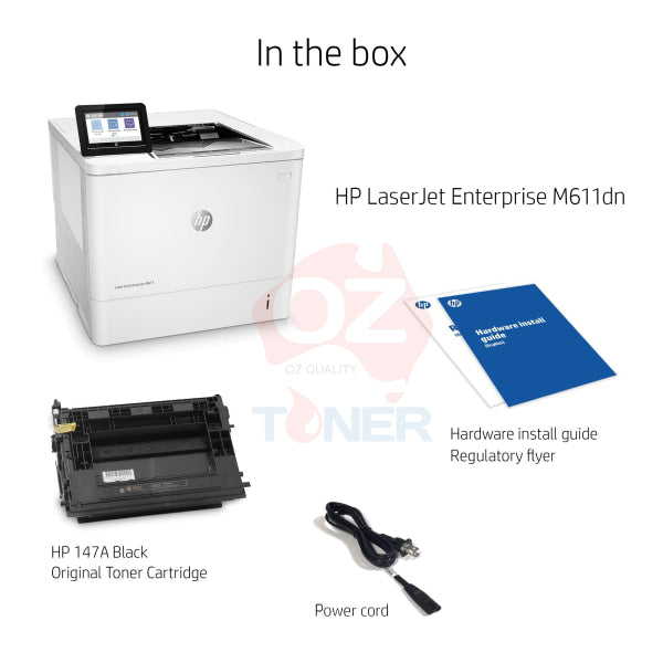 Hp Laserjet Enterprise M611Dn A4 Mono Laser Printer+Duplex 61Ppm 1200X1200Dpi [7Ps84A] Printer