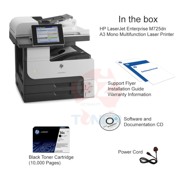 Hp Laserjet Enterprise M725F A3 Mono Multifunction Printer+Extra Tray & Stand [Cf067A] Laser Printer