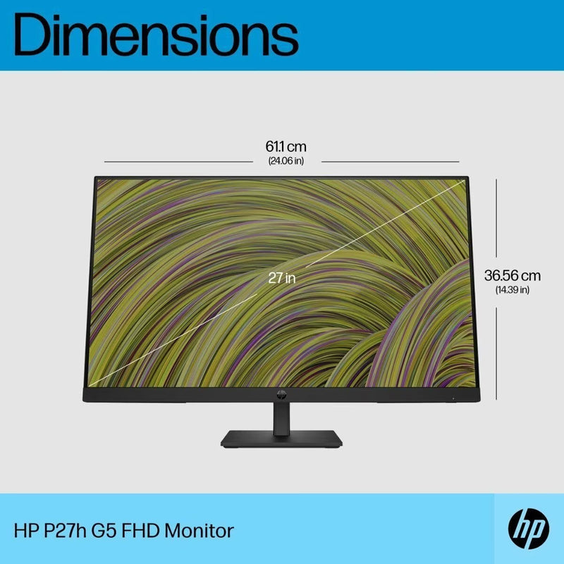 *SALE!* HP P27h G5 27 inch FHD Monitor+Height Adjustable Stand+Built-in dual speakers[64W41AA]