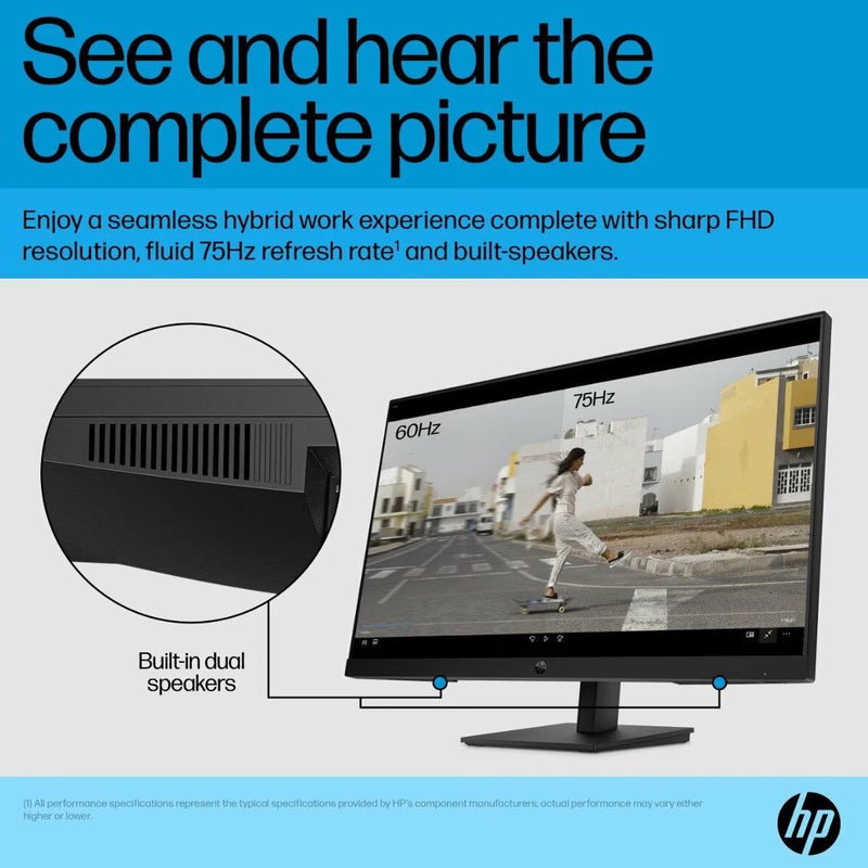 *SALE!* HP P27h G5 27 inch FHD Monitor+Height Adjustable Stand+Built-in dual speakers[64W41AA]