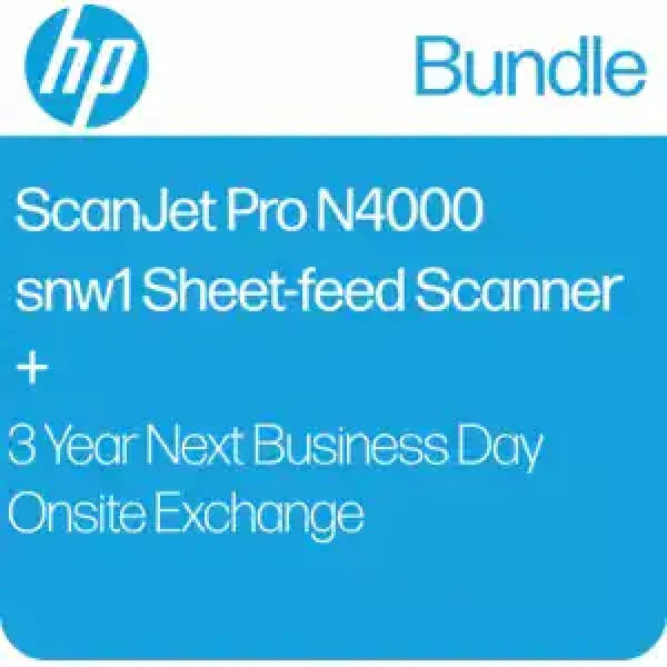 Hp Scanjet Pro 4000 Snw1 Document Scanner + 3Yr Nbd Exchange Warranty Bundle [6Fw08A + Ud3E2E]