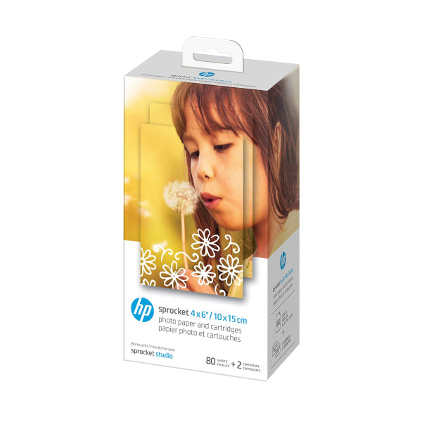 Hp Sprocket Studio 4X6 Inch (10X15Cm) 80X Sheets Photo Paper/Cartridges 4Kk83A Paper