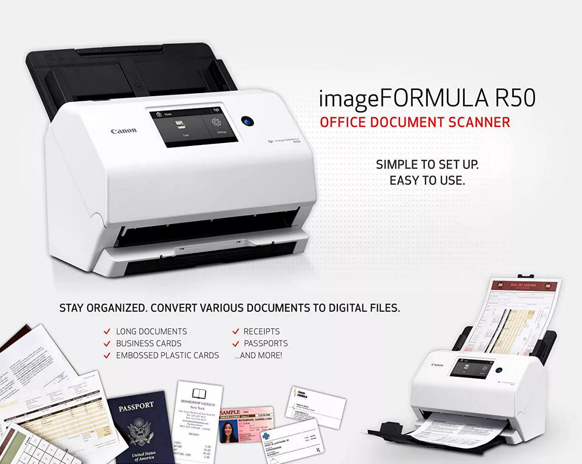 Canon imageFORMULA R50 A4 WiFi Duplex Document Scanner 40ppm [IFR50]