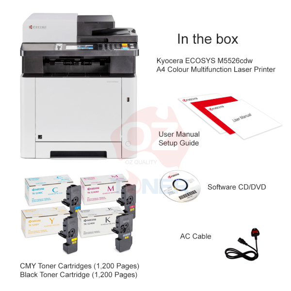 Kyocera Ecosys M5526Cdw 4In1 Color Laser Wi-Fi Network Printer+Duplex Scan 26Ppm -