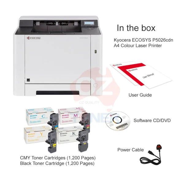 Kyocera Ecosys P5026Cdn A4 Colour Laser Single Function Printer 26Ppm P/n:1102Rc3As0