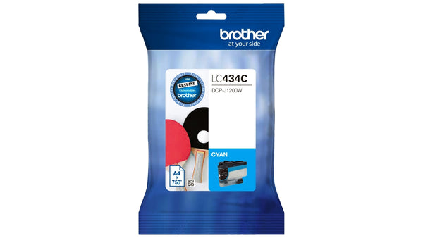 Genuine Brother Lc-434 Cyan Ink Cartridge For Dcp-J1200W Printer 750 Pages [Lc434C] -