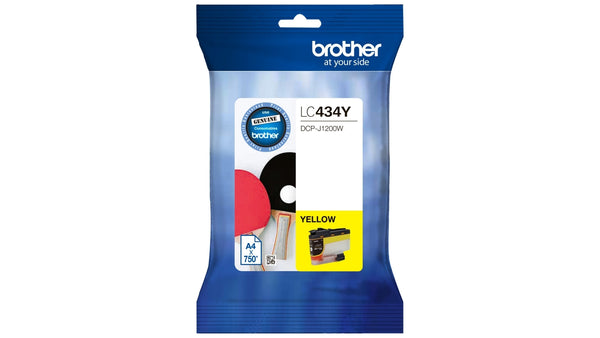 Genuine Brother Lc-434 Yellow Ink Cartridge For Dcp-J1200W Printer 750 Pages [Lc434Y] -