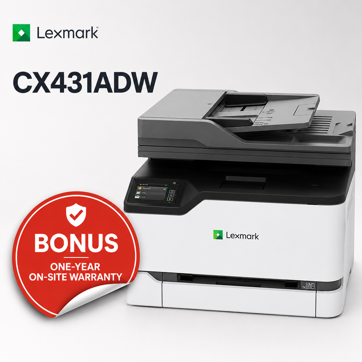 Lexmark CX431ADW A4 Color Laser Multifunction Printer + Onsite Repair Warranty (40N9575+ 2371560  ) 25PPM