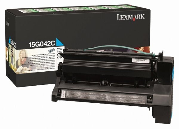 Lexmark Genuine 15G042C CYAN HY Return Program Print Cartridge for C752