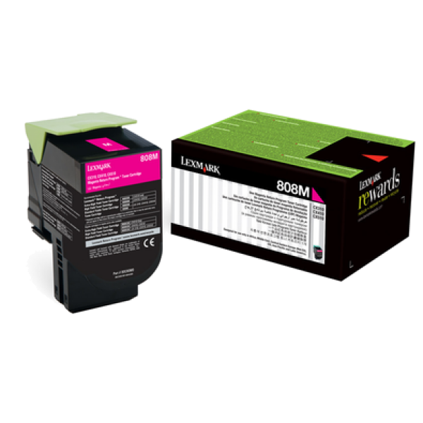 Genuine Lexmark 808SM Magenta Toner Cartridge for CX310dn CX410de CX510de 80C8SM0