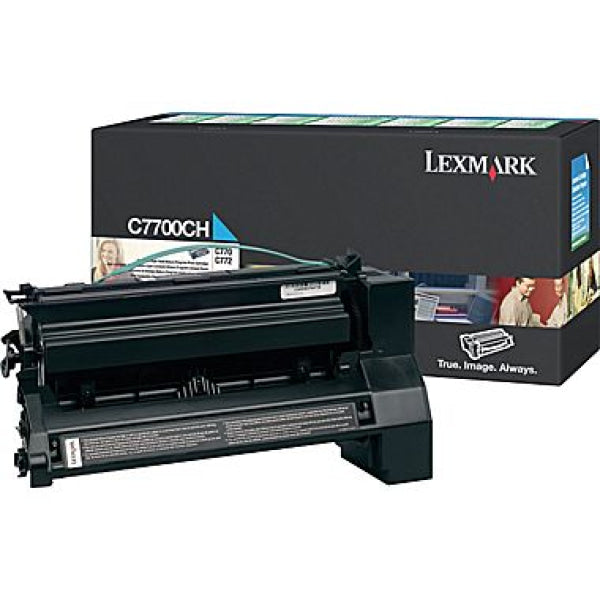 Lexmark Genuine C7700CH Cyan Toner Return Program Yield 10000 Pages For C772 C7700CH