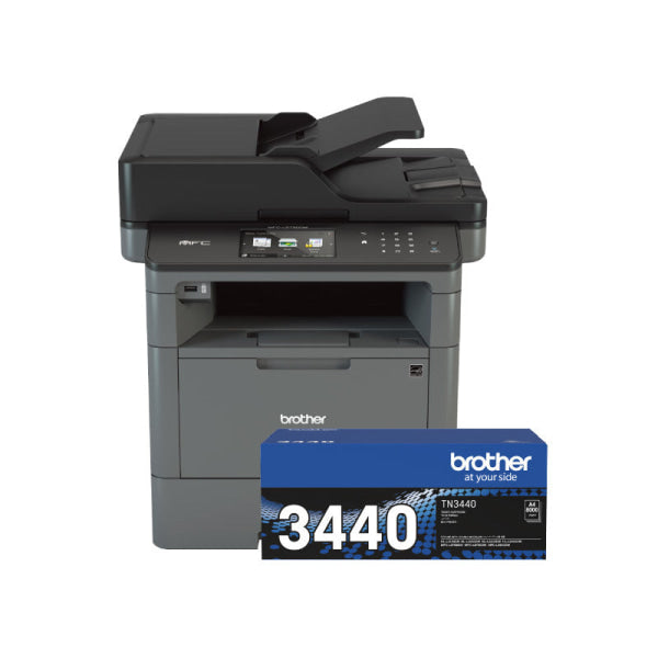 *March Promo* Bundle: Brother Mfc-L5755Dw Printer + Extra: Tn-3440 Black Toner A4 Mono Laser