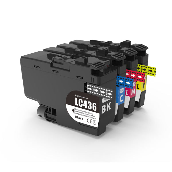 *New!* 4X Pack Premium Compatible Brother Lc-436 C/M/Y/K Ink Cartridge Set (1Bk 1C 1M 1Y) -
