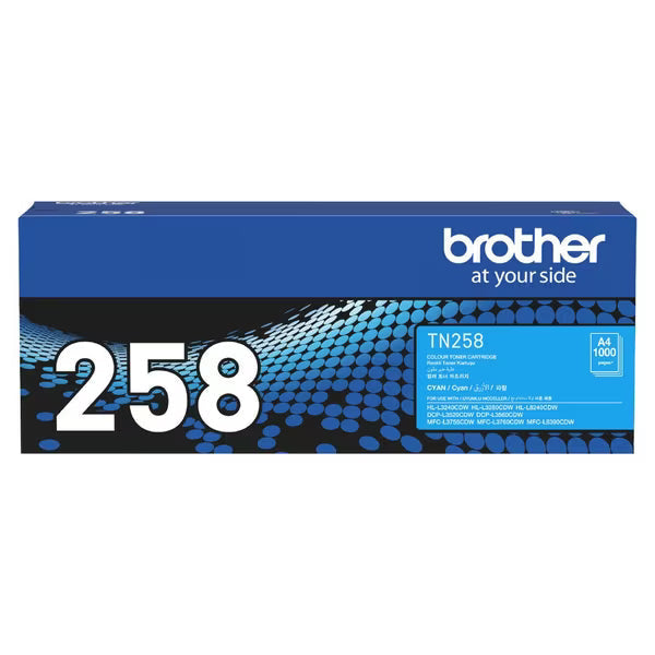 *New!* Brother Tn-258C Cyan Toner For Mfc-L8390Cdw Mfc-L3760Cdw Dcp-L3520Cdw Hl-L3240Cdw L3280Cdw