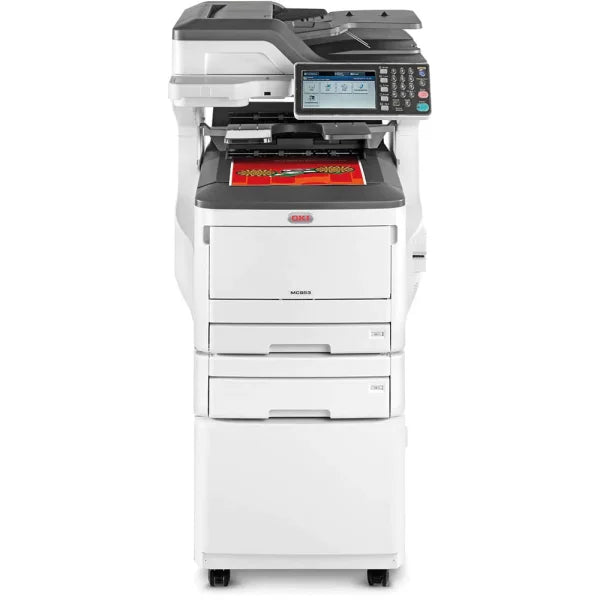 Oki Mc853Dnct A3 Colour Laser Mfp Printer With Two Paper Trays & Cabinet (P/n:45850406Dnct) Multi