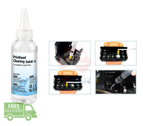 Oz Universal Printhead Cleaning Solution Kit For Canon/Epson/Hp Inkjet Printer (100Ml) Maintenance