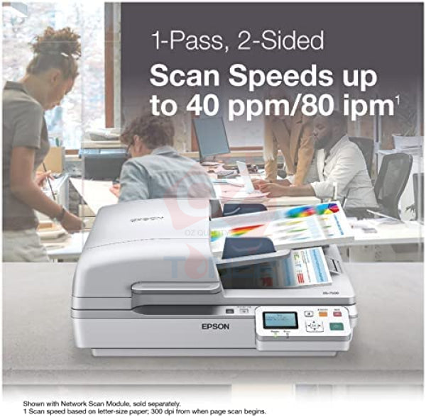 Epson Ds-7500 High Speed A4 Flatbed Business Document Scanner 40Ppm P/N:b11B205345 Singlepass Ds7500