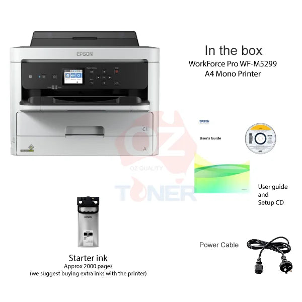 Epson Workforce Pro Wf-M5299 A4 Single Function Mono Business Printers P/n:c11Cg07501 Inkjet Printer