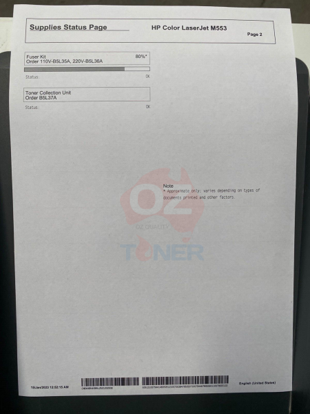 *Rfb* Hp Color Laserjet Enterprise M553Dn A4 Laser Printer 38Ppm 17172 Pages Only [B5L25A]