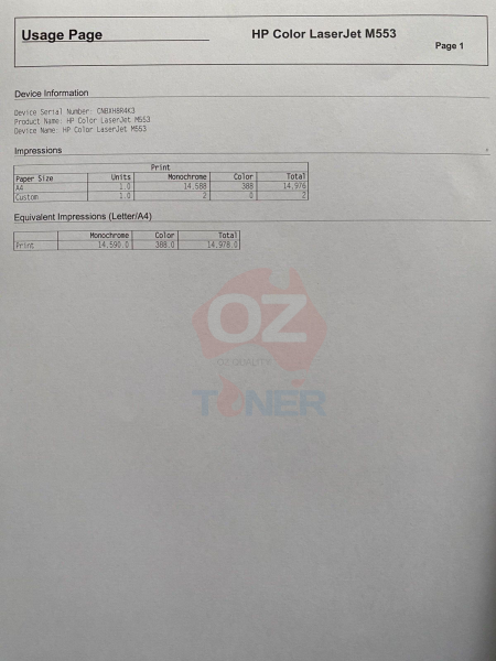 *Rfb* Hp Laserjet Enterprise M553X Color Laser Network Printer+Duplexer 40Ppm 14978 Pages Only