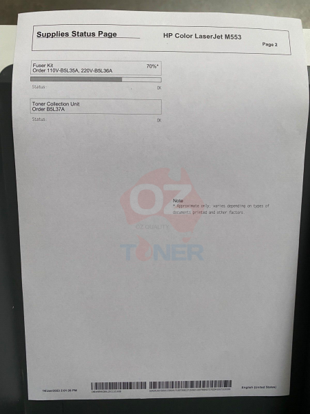 *Rfb* Hp Laserjet Enterprise M553X Color Laser Network Printer+Duplexer 40Ppm 14978 Pages Only